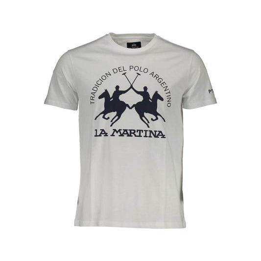 La Martina White Cotton Men T-Shirt