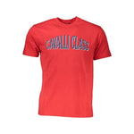 Cavalli Class Red Cotton Men T-Shirt CA-37122-M