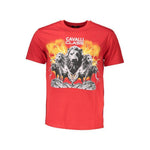 Cavalli Class Red Cotton Men T-Shirt CA-37252-M