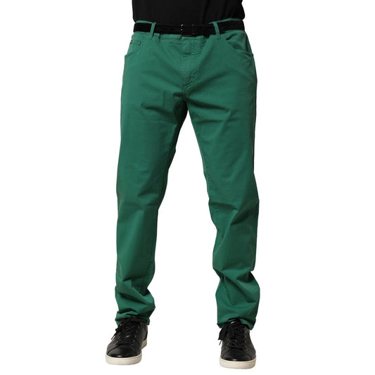 Dolce & Gabbana Green Cotton Stretch Skinny Men Denim Jeans PAN76456-58