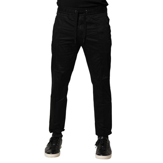 Dolce & Gabbana Black Cotton Mid Waist Jogger Pants PAN76470-46