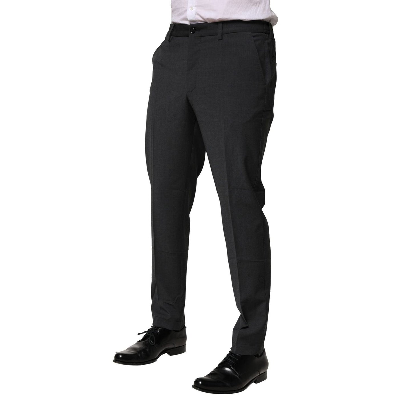Dolce & Gabbana Black Wool Dress Slim Formal Pants PAN76480-48