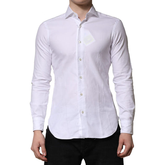Barba Napoli White Long Sleeves Collared Dress Formal Shirt TSH90695-38