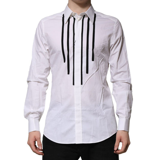 Dolce & Gabbana White GOLD Long Sleeves Dress Formal Shirt TSH906714-40