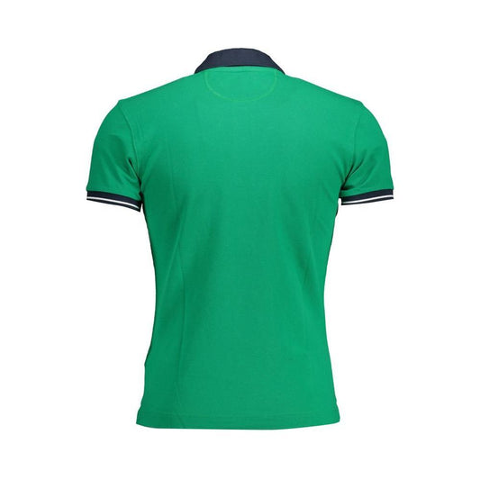 La Martina Green Cotton Men Polo Shirt LA-36869-3XL