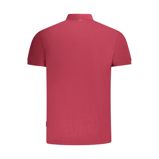 Napapijri Red Cotton Men Polo Shirt NA-35681-S