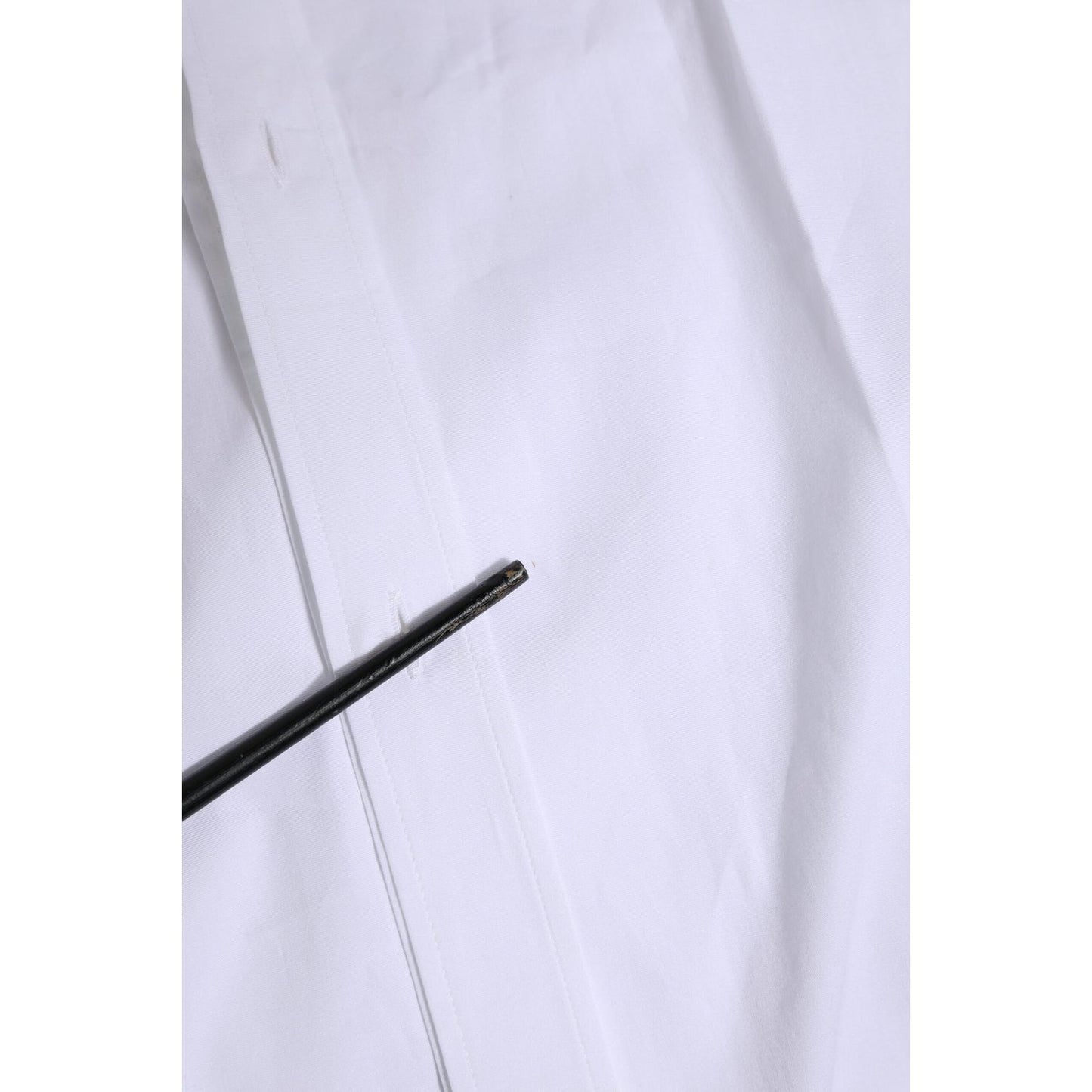 Dolce & Gabbana White Long Sleeves Dress GOLD Formal Shirt TSH906810-39