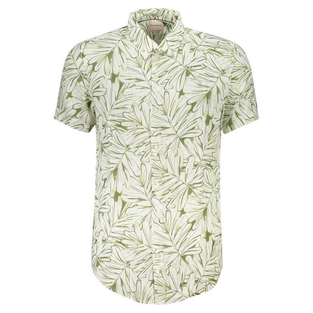 Guess Jeans White Viscose Men Shirt GU-38293-M