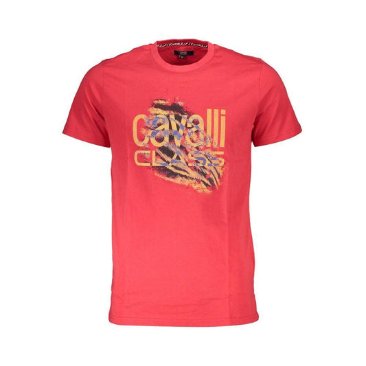 Cavalli Class Red Cotton Men T-Shirt