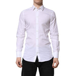 Dolce & Gabbana White GOLD Long Sleeve Dress Men Formal Shirt TSH906880-39