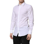 Dolce & Gabbana White GOLD Long Sleeve Dress Men Formal Shirt TSH906880-39