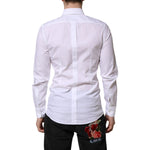 Dolce & Gabbana White GOLD Long Sleeve Dress Men Formal Shirt TSH906880-39