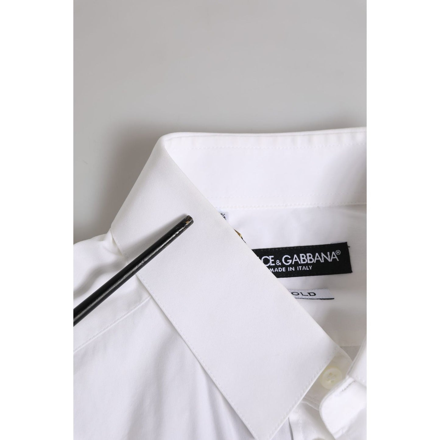 Dolce & Gabbana White GOLD Long Sleeve Dress Formal Shirt TSH906887-40