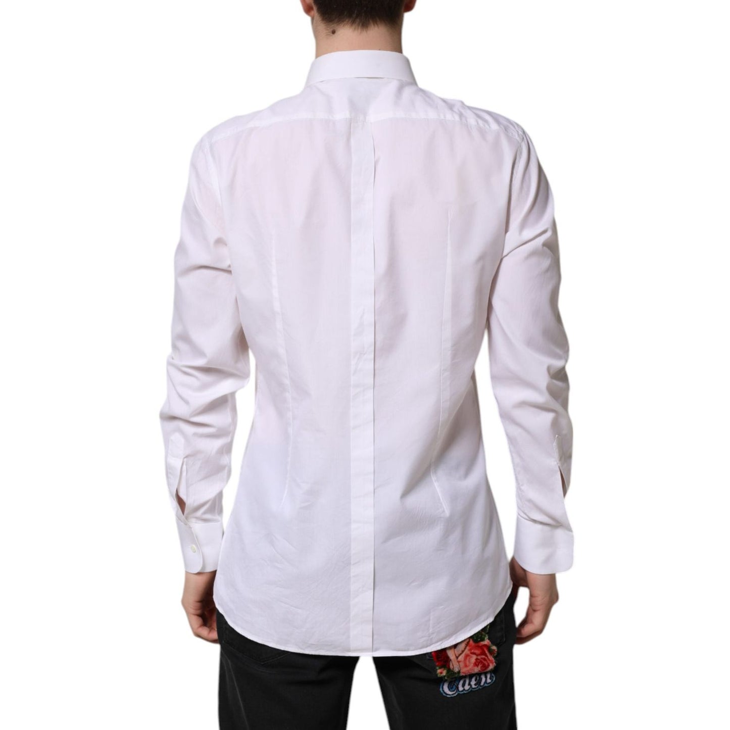 Dolce & Gabbana White GOLD Cotton Long Sleeves Formal Shirt TSH906903-42