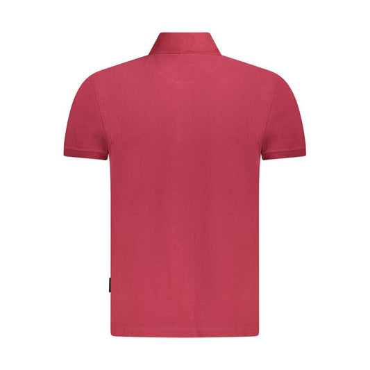 Napapijri Red Cotton Men Polo Shirt NA-35678-S