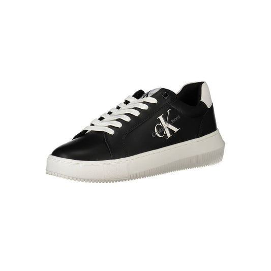 Calvin Klein Black Leather Women Sneaker 1728,67403481248,Athletic - Sneakers - Shoes,Black,Calvin Klein,EU36/US6,EU37/US7,EU38/US8,EU39/US9,EU40/US10,New with tags,Shoes,Sneakers - Shoes,Women