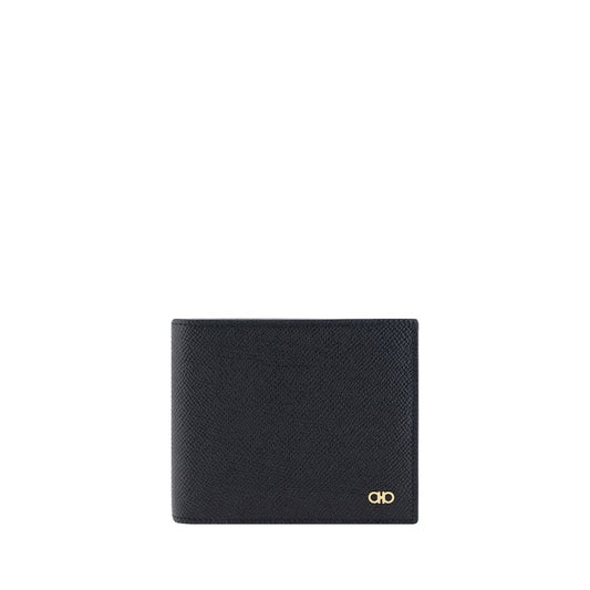 Ferragamo Black Calf Leather Bos Taurus Wallet 1728,72470364320,Accessories,Black,Ferragamo,Men,New with tags,Wallets - Accessories,Wallets - Wallets - Accessories