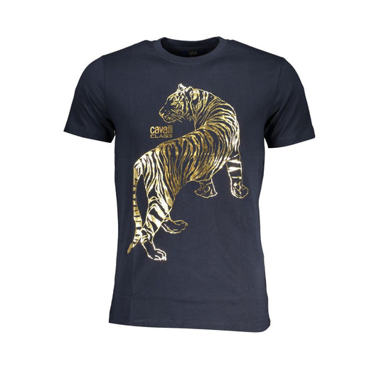 Cavalli Class Blu Cotton Men T-Shirt
