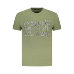 Cavalli Class Green Cotton Men T-Shirt CA-36705-M
