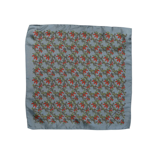 Dolce & Gabbana Gray Chilis Silk Square Men Foulard Scarf