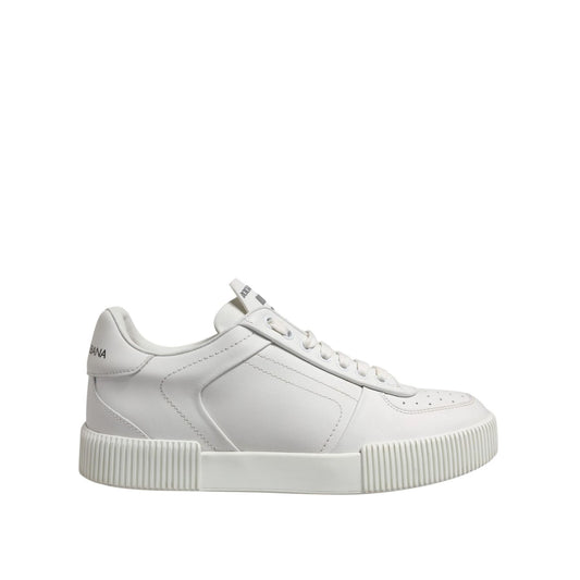 Dolce & Gabbana White Miami Leather Low Top Men Sneakers Shoes MV7448-41