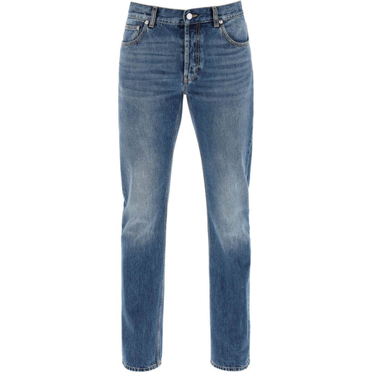 Alexander Mcqueen straight leg jeans with faux pocket on the back. Jeans Alexander Mcqueen Dim Gray