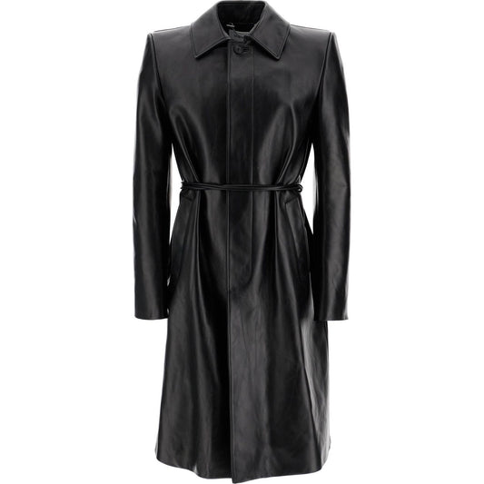 Alexander Mcqueen waterproof leather jacket with voluminous shoulders Jackets Alexander Mcqueen Dark Slate Gray