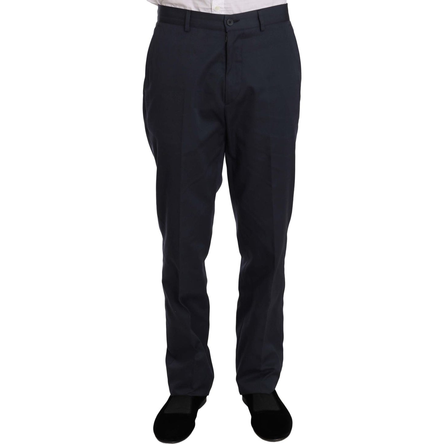 Romeo Gigli Two Piece 3 Button Cotton Blue Solid Suit