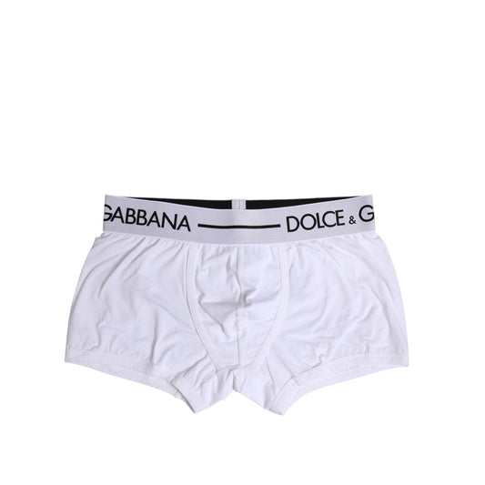 Dolce & Gabbana White Cotton Stretch Regular Boxer Underwear