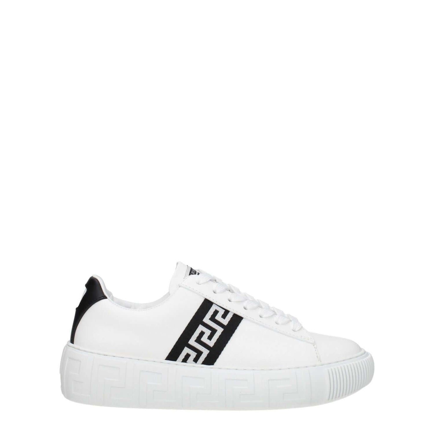 Versace White Leather Low Top Sneakers 1728,75667636384,EU35.5/US5.5,EU35/US5,Low Tops - Sneakers - Shoes,New with tags,Shoes,Sneakers - Shoes,Versace,White,Women