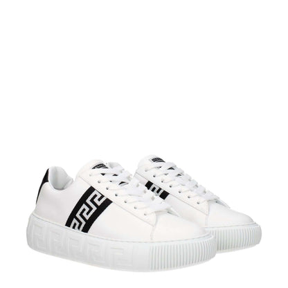 Versace White Leather Low Top Sneakers 1728,75667636384,EU35.5/US5.5,EU35/US5,Low Tops - Sneakers - Shoes,New with tags,Shoes,Sneakers - Shoes,Versace,White,Women