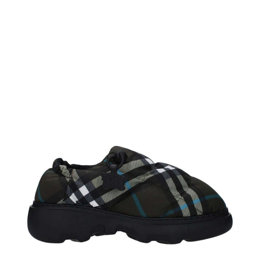 Burberry Green Fabric Slip-On Loafers 1728,75667636384,Burberry,EU36/US6,EU37/US7,EU39/US9,EU40/US10,Green,Loafers - Shoes,New with tags,Shoes,Slip-On Loafers - Loafers - Shoes,Women