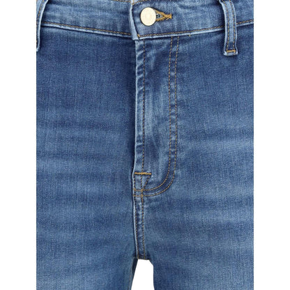 7FOR Blue Cotton Flared Jeans
