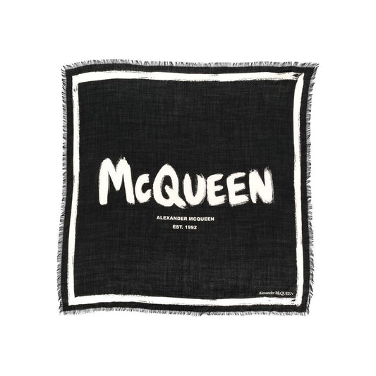 Alexander McQueen Scarfs Black Scarves Hats & Gloves Alexander Mcqueen Black