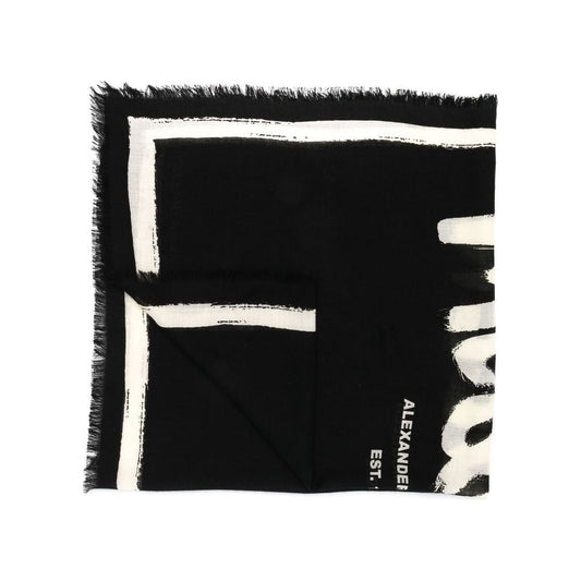 Alexander McQueen Scarfs Black Scarves Hats & Gloves Alexander Mcqueen Antique White