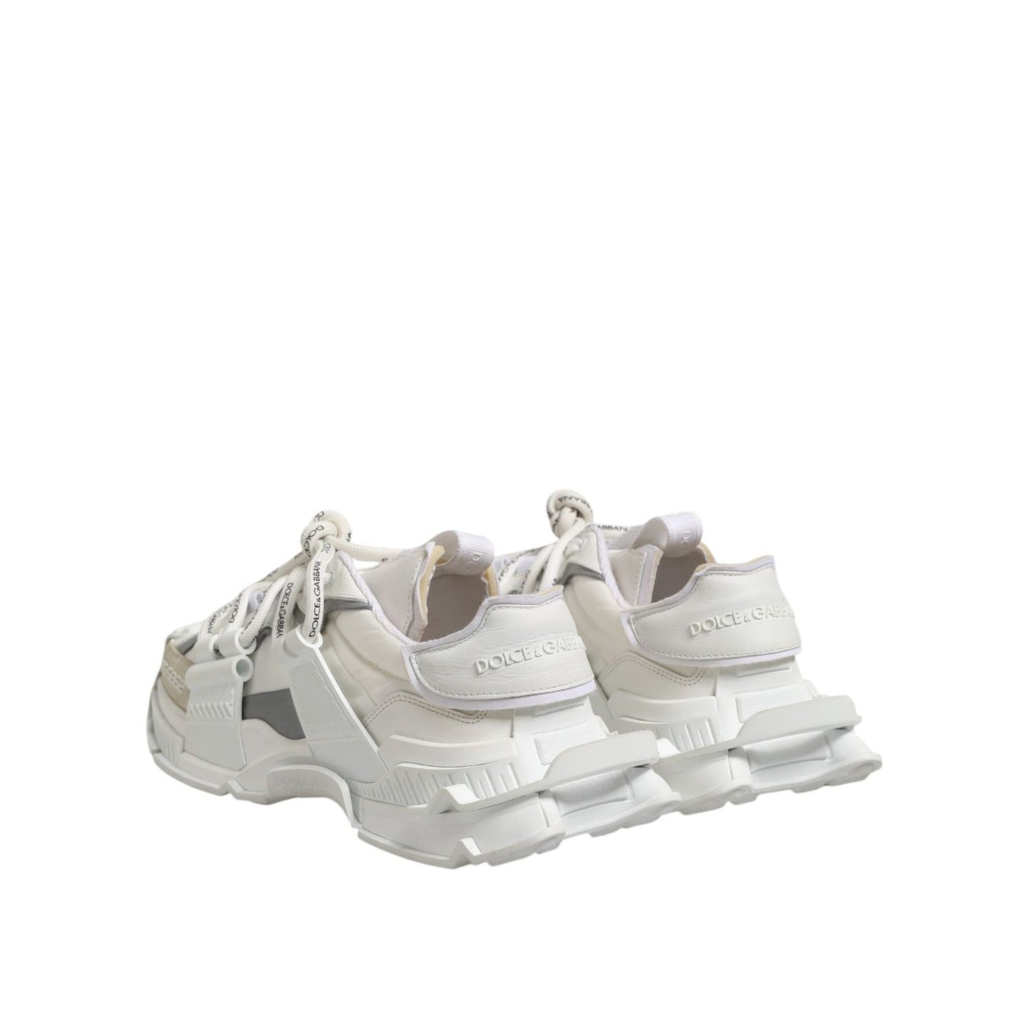 Dolce & Gabbana White Silver Low Top SPACE Men Sneakers Shoes