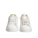 Dolce & Gabbana White Leather Low Top Women Sneakers Shoes LA12749-38