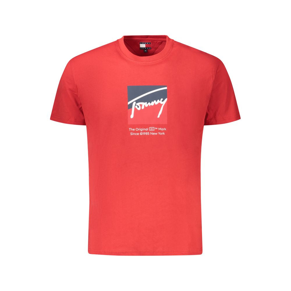 Tommy Hilfiger Red Cotton Men T-Shirt TO-39323-S