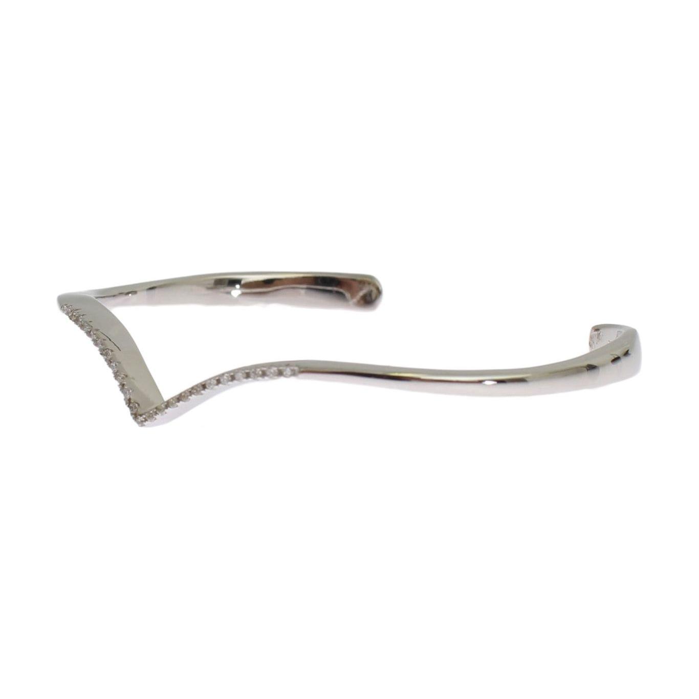 Nialaya Skyfall CZ 925 Silver Bangle Bracelet