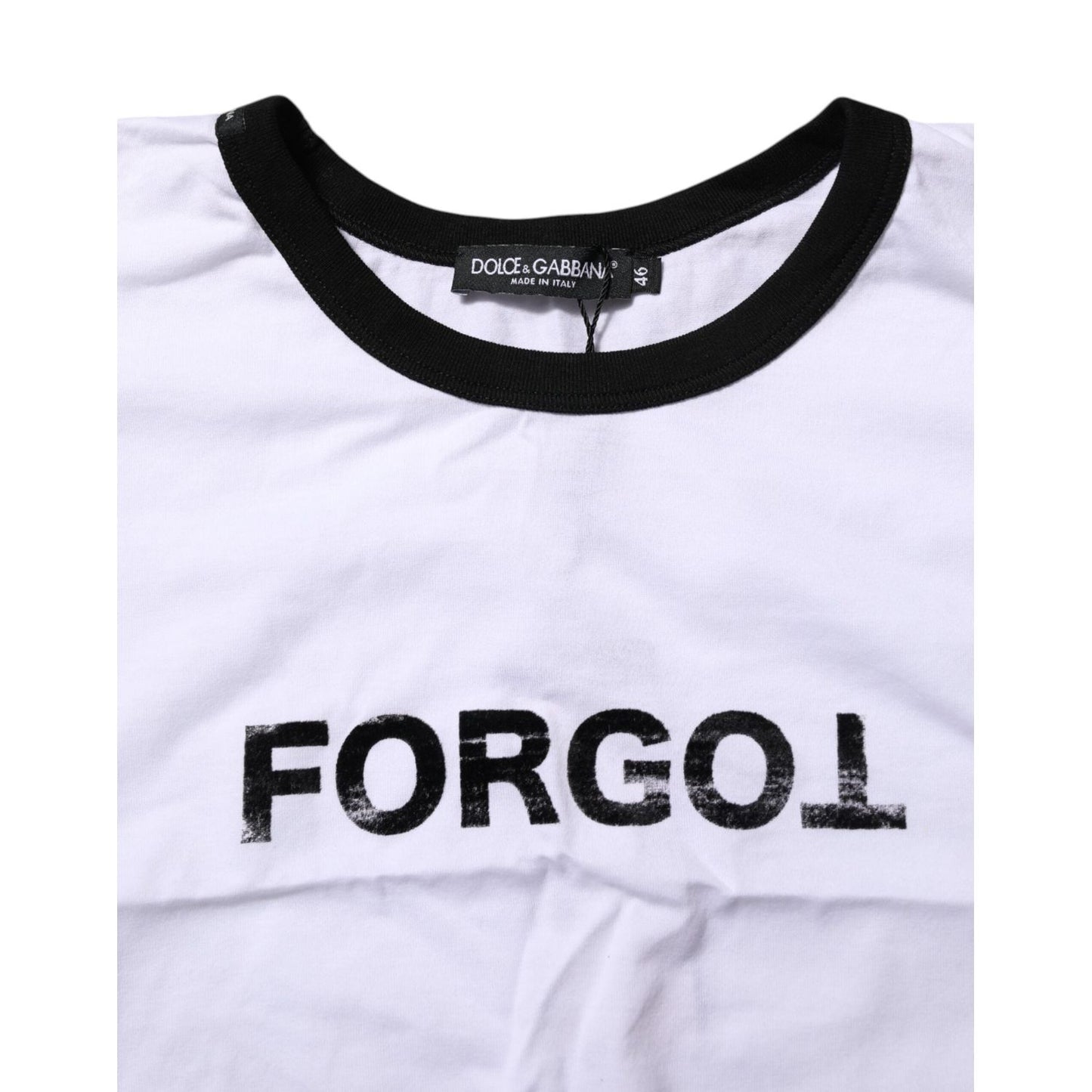 Dolce & Gabbana White Cotton Crew Neck Cropped Top T-shirt TSH91278-44