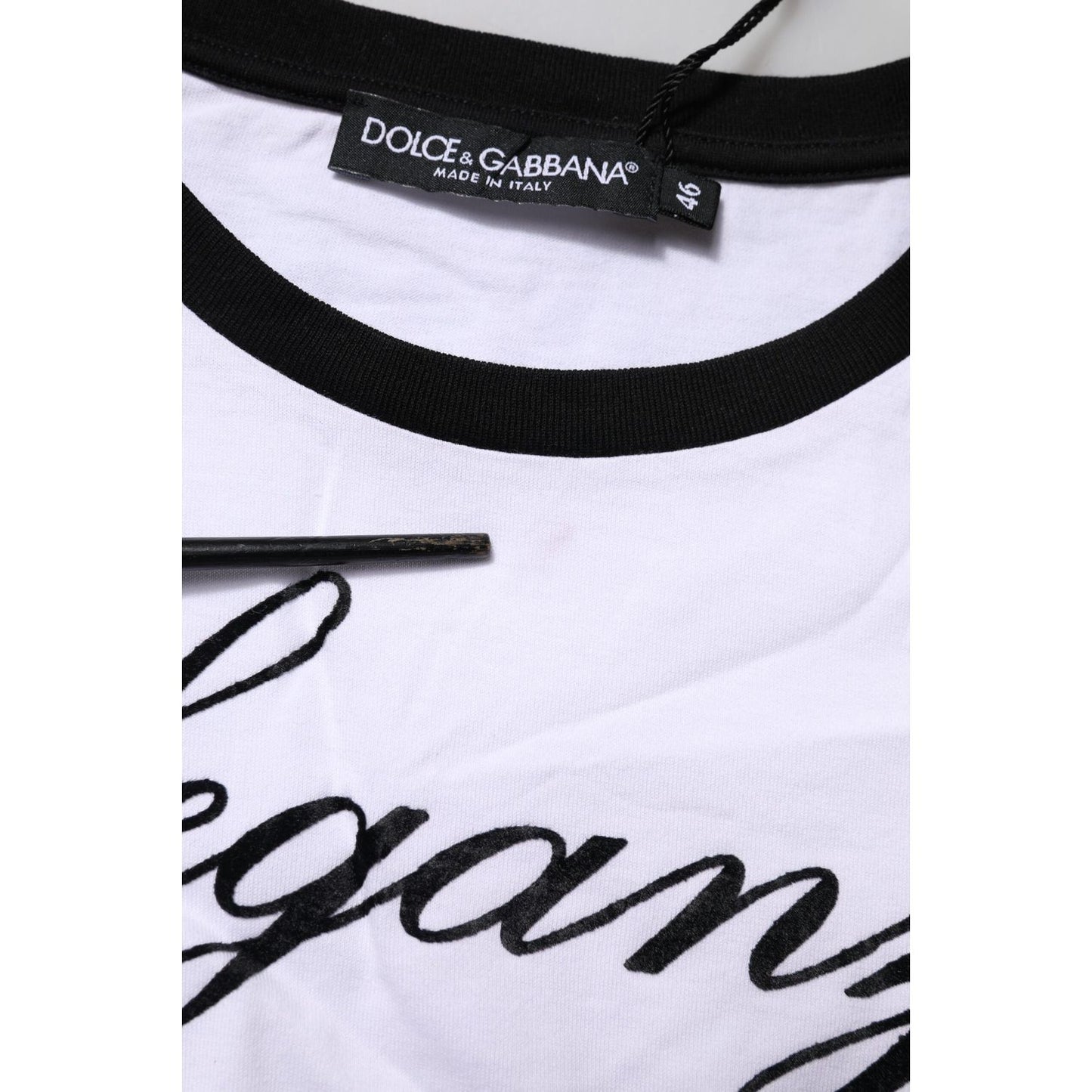 Dolce & Gabbana White Eleganza Cotton Crew Neck Tee T-shirt TSH90743-46