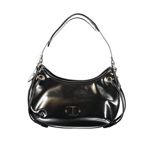 Twinset Black Polyurethane Women Hobo Bag 1728,67403481248,Bags,Black,Handbags - Bags,New with tags,Twinset,Women