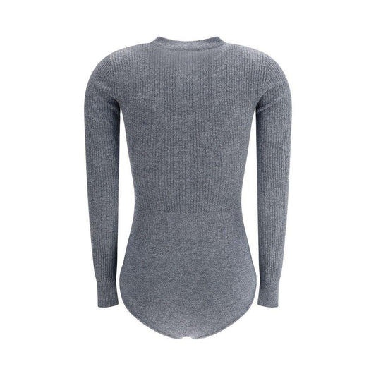Self-Portrait Long-sleeved wool Bodysuit SE-AW25004TGRGREY-M