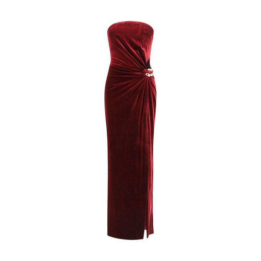 Self-Portrait Velvet bandeau long Dress