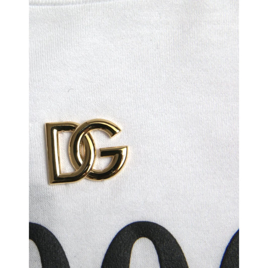Dolce & Gabbana White Cotton 2000 Fashion Print Logo T-shirt