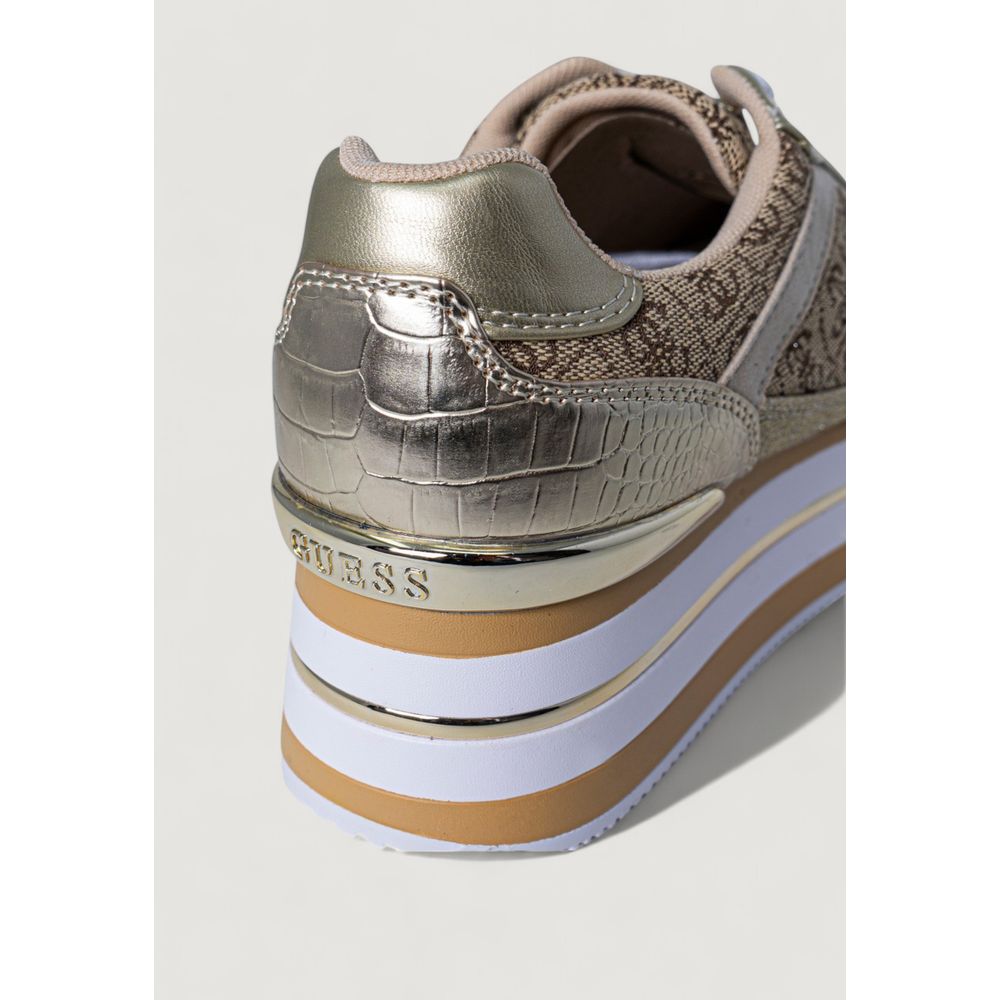 Guess Beige Polyester Platform Sneakers