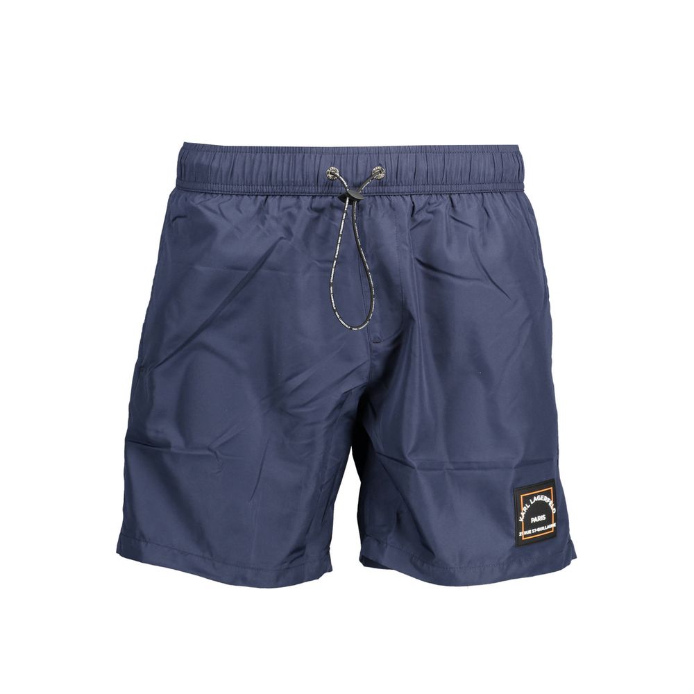 Karl Lagerfeld Blu Polyester Men Swim Boxer