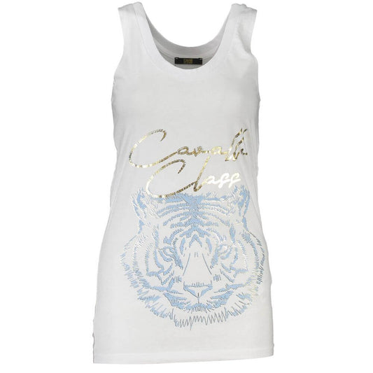 Cavalli Class White Cotton Women Tank Top 1728,67403481248,Cavalli Class,Clothing,L,M,New with tags,S,T-Shirts - Clothing,Tank Tops - T-Shirts - Clothing,White,Women,XS