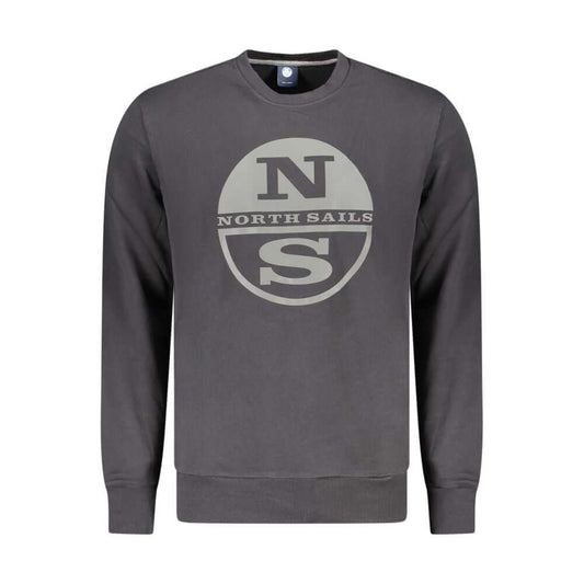 North Sails Black Cotton Men Sweatshirt