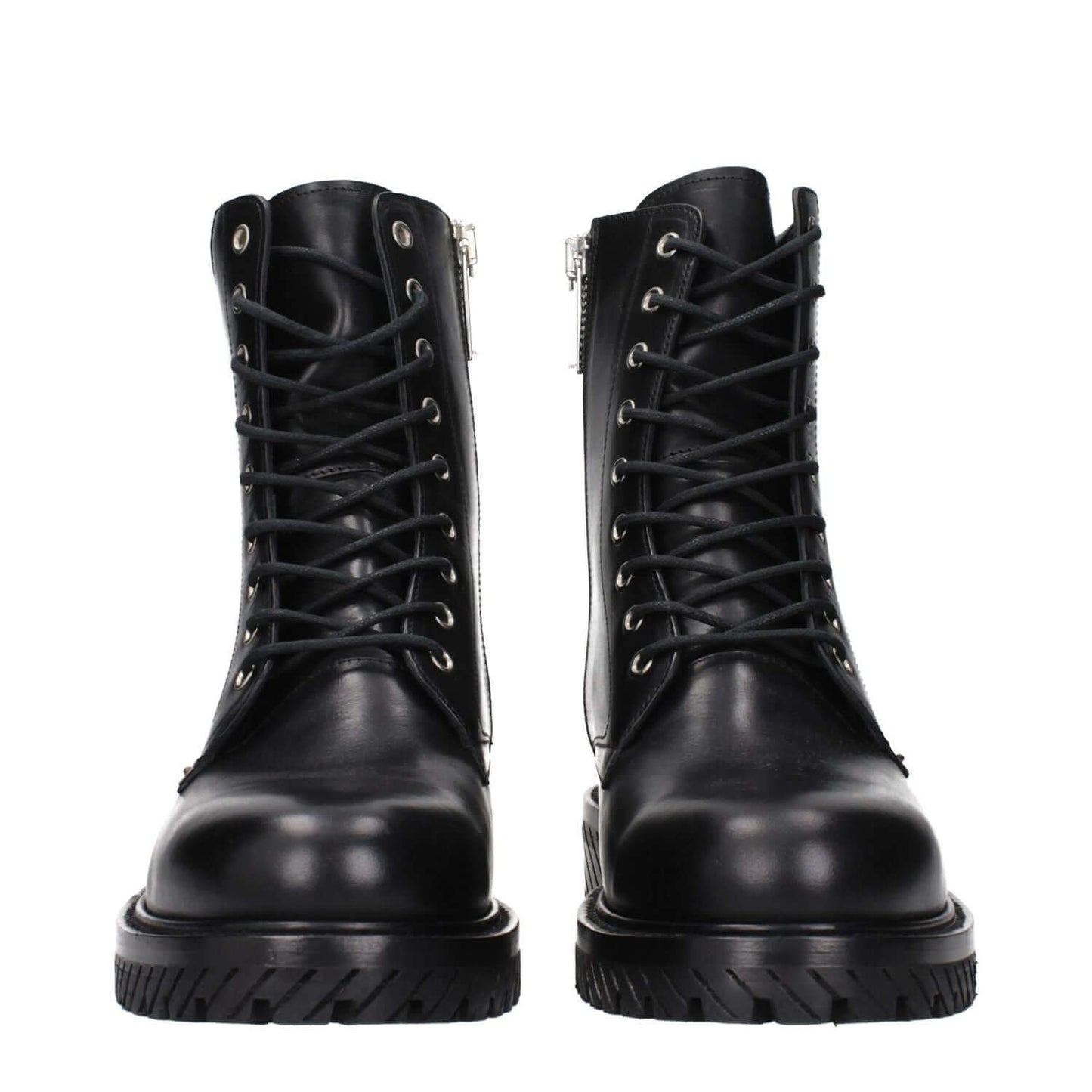 Off-White Black Leather Ankle Boots